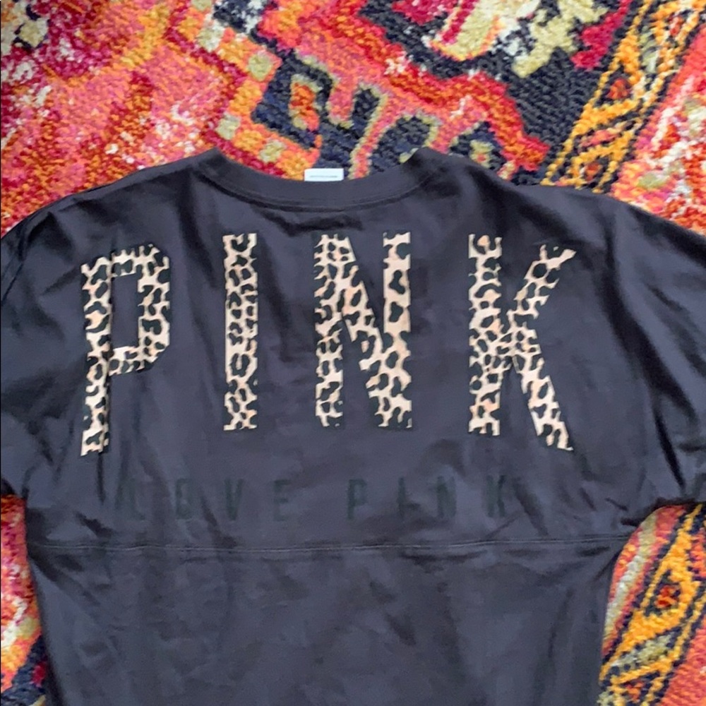 Vs Pink Leopard Print Pullover - image 1